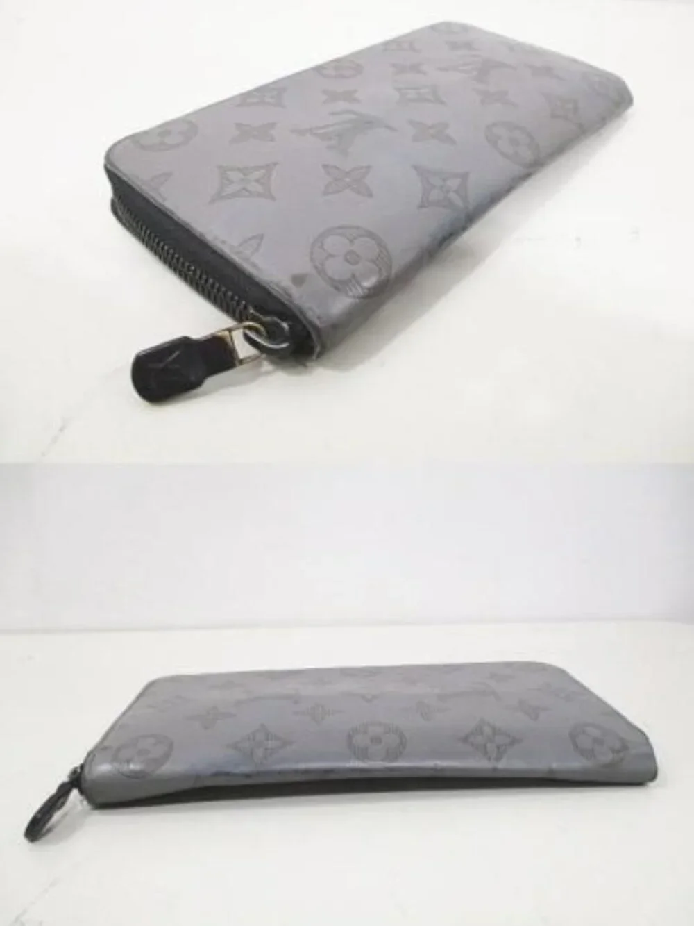 Louis Vuitton Monogram Shadow Vertical Gray Wallet Zippy